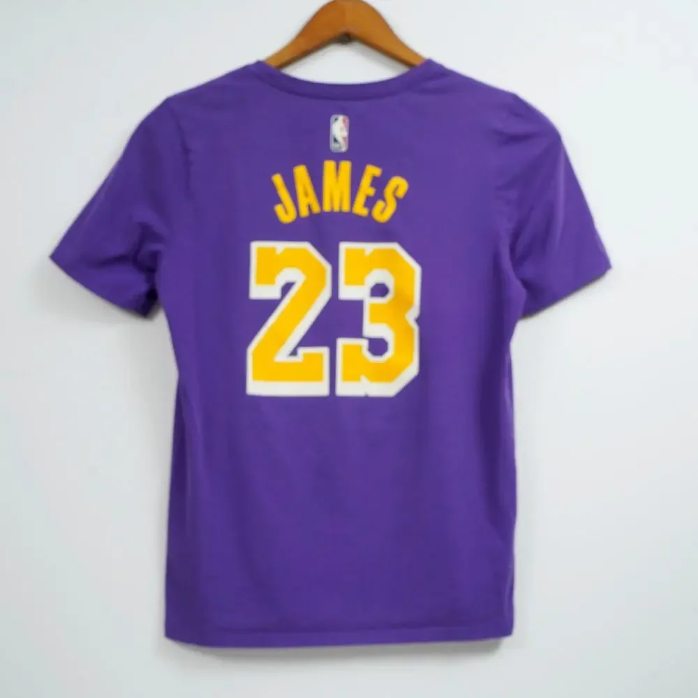 Los Angeles Lakers LeBron James #23 Nike Dri-FIT T-Shirt Youth L 14/16 Purple